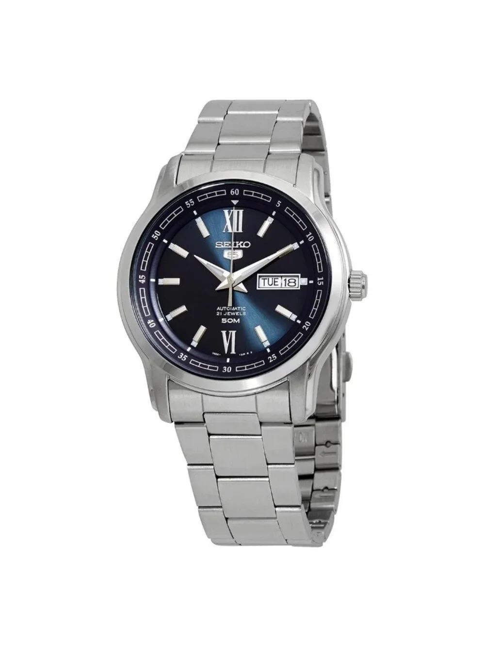 NWT Seiko Automatic Blue Dial Stainless Steel Men's Watch